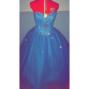Cinderella Blue Ball Gown Prom Dress